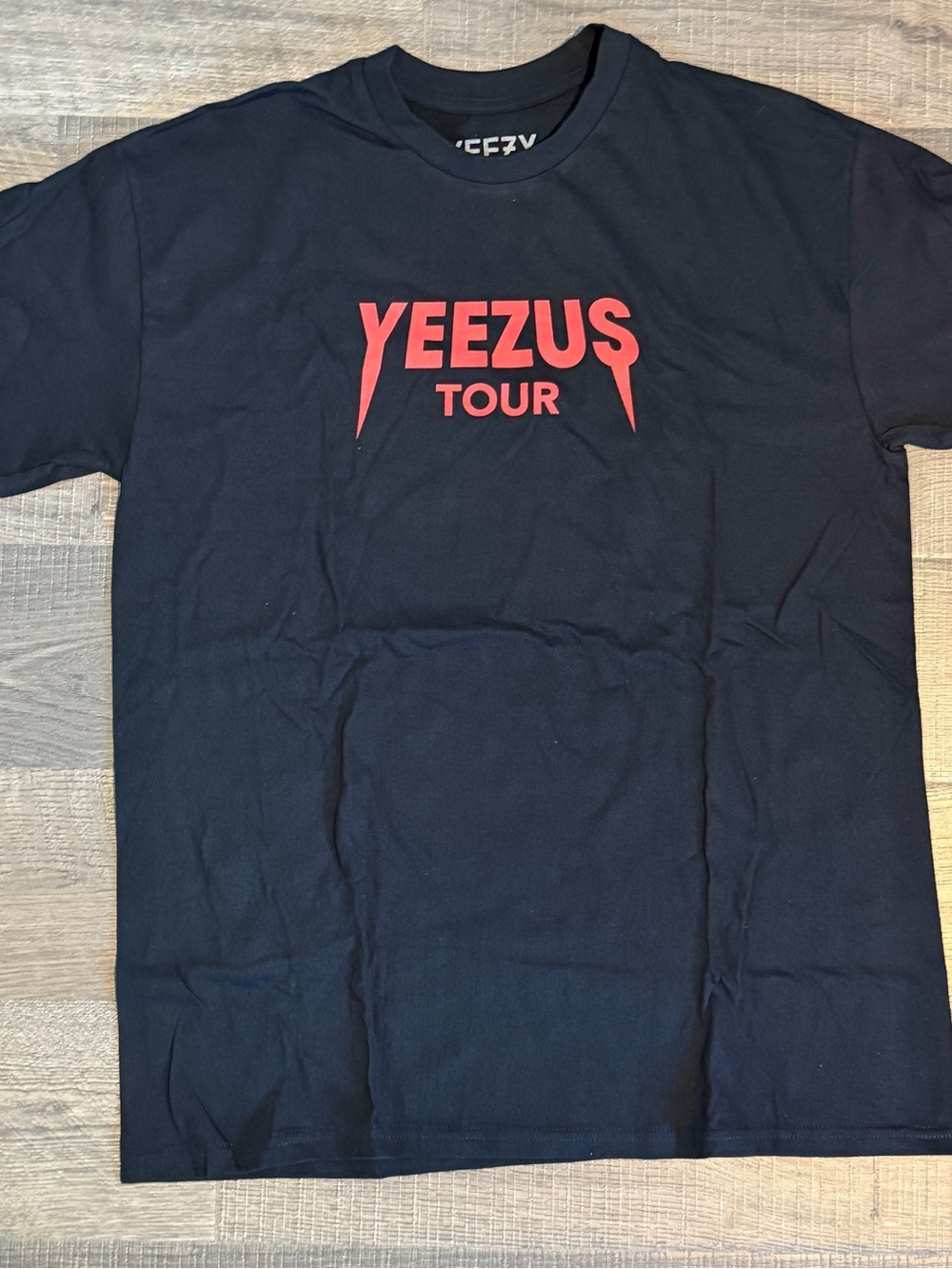 Yeezy Black Short Sleeve Tee with Red 'Yeezus Tour' Logo